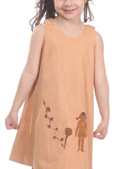 Sleeveless round collar dress (girls)